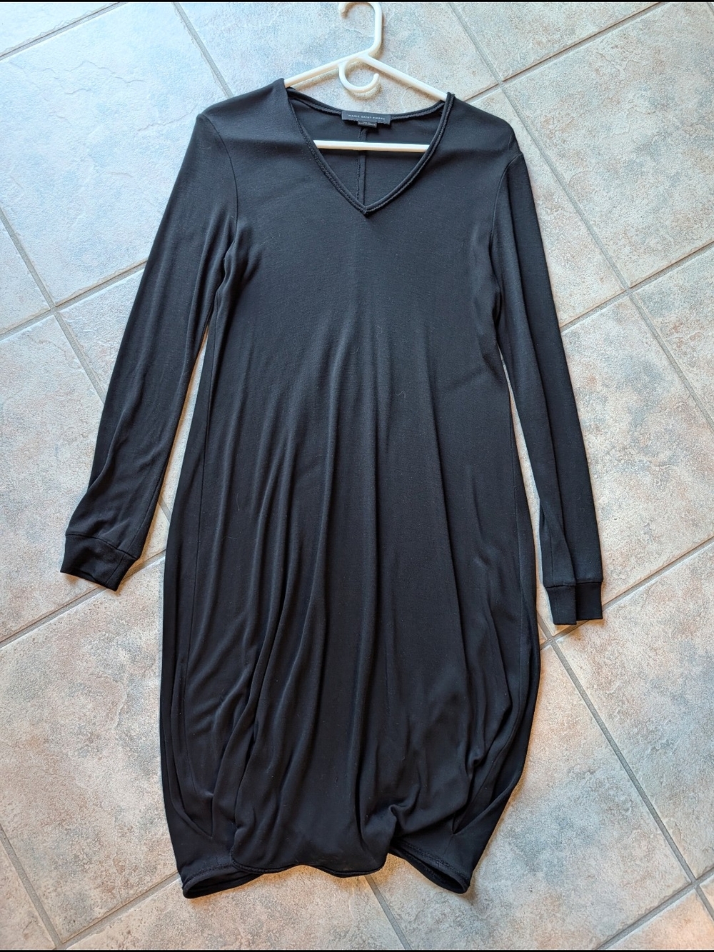 Maison Marie Saint Pierre Black 100% Lyocell Avant-Garde Draped Midi Dress - Mad